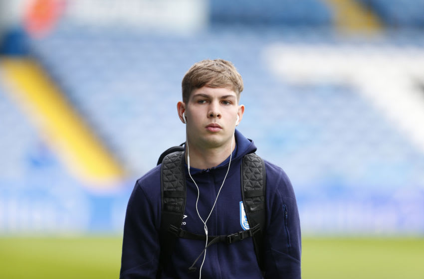 LEEDS, ENGLAND - MARCH 07: Emile Smith Rowe of Huddersfield Town during the Sky Bet Championship match between Leeds United and Huddersfield Town at Elland Road on March 07, 2020 in Leeds, England. (Photo by William Early/Getty Images)