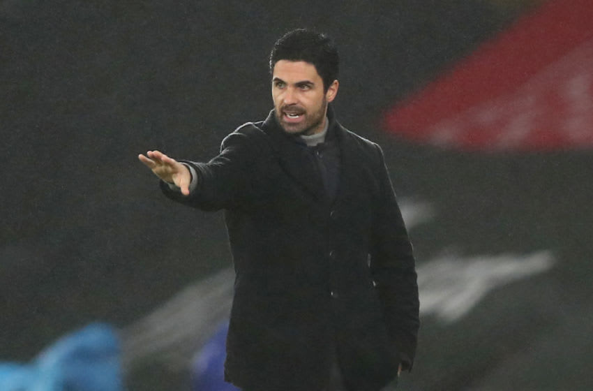 Arsenal manager Mikel Arteta has provided innury updates on Thomas Partey, Emile Smith Rowe, Kiean Tierney, Pablo Mari, Dani Ceballos and Pieree-Emerick Aubameyang (Photo by Marc Atkins/Getty Images)